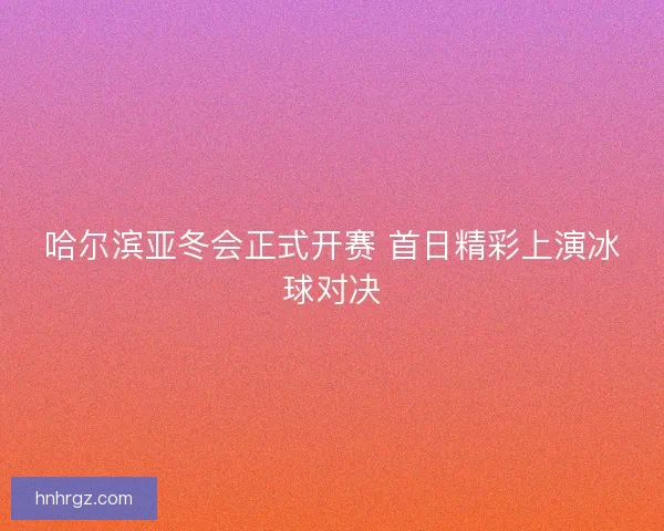 哈尔滨亚冬会正式开赛 首日精彩上演冰球对决